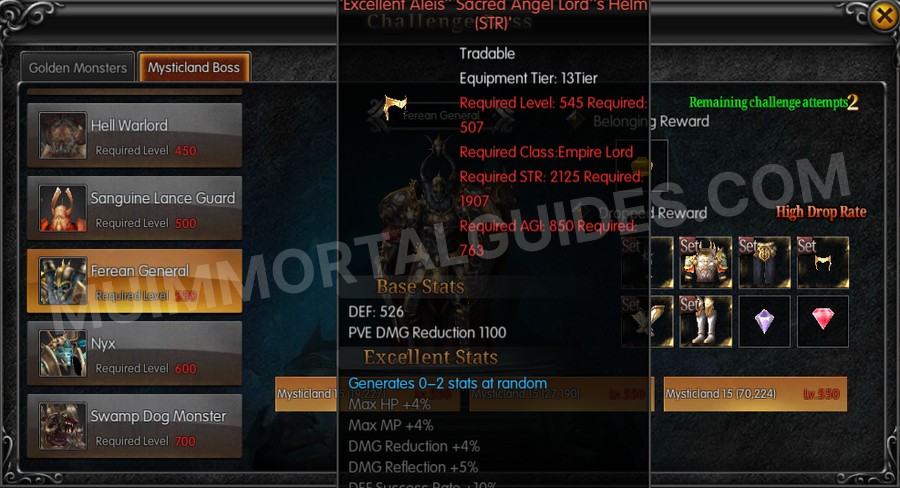 In-game screenshot of Excellent Aleis' Sacred Angel Lord's Helm (STR) tooltip