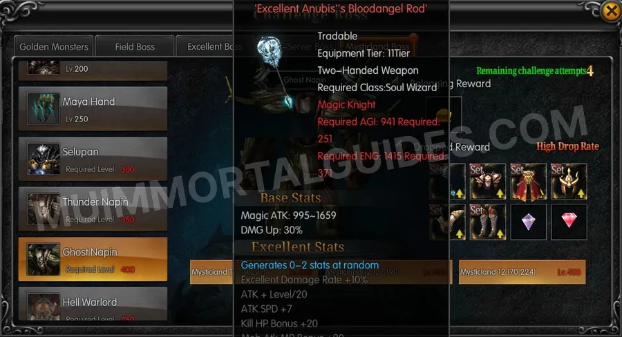 In-game screenshot of Excellent Anubis's Bloodangel Rod tooltip