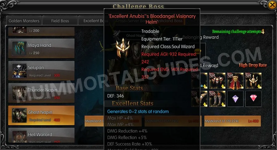 In-game screenshot of Excellent Anubis's Bloodangel Visionary Helm tooltip