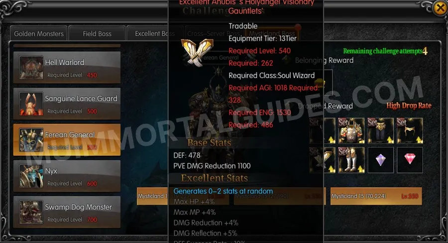 In-game screenshot of Excellent Anubis's Holyangel Visionary Gauntlets tooltip