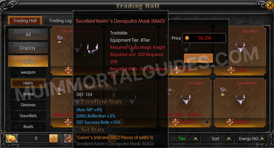 In-game screenshot of Excellent Kevin's Devaputra Mask (MAG) tooltip