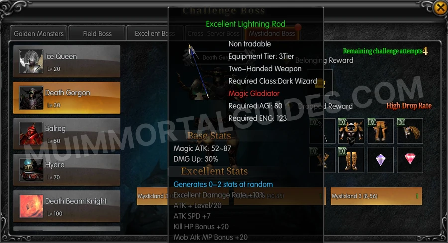 In-game screenshot of Excellent Lightning Rod tooltip