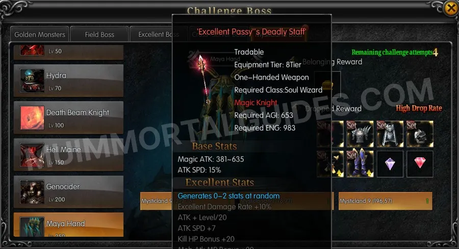 In-game screenshot of Excellent Passy's Deadly Staff tooltip