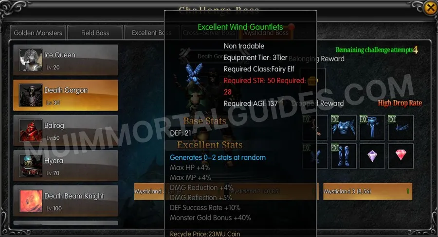 In-game screenshot of Excellent Wind Gauntlets tooltip