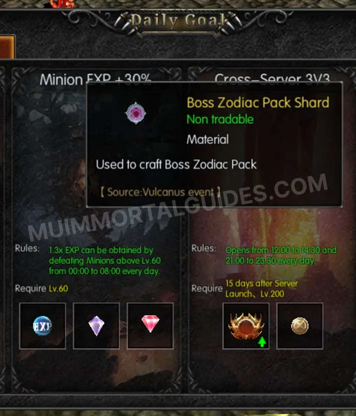 Screenshot of Boss Zodiac Pack Shard