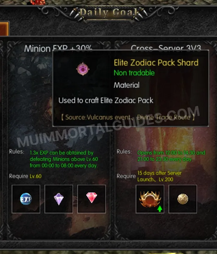 Screenshot of Elite Zodiac Pack Shard