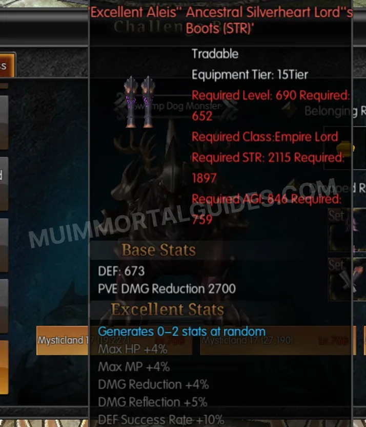 Screenshot of Excellent Aleis' Ancestral Silverheart Lord's Boots (STR)