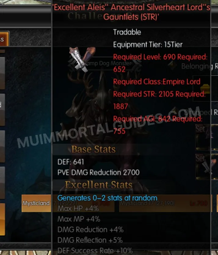 Screenshot of Excellent Alei's Ancestral Silverheart Lord's Gauntlets (STR)