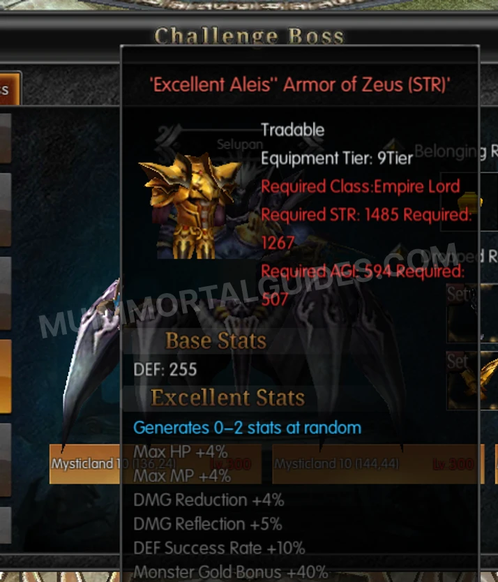 Screenshot of Excellent Aleis' Armor of Zeus (STR)