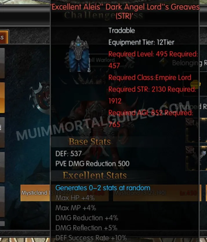 Screenshot of Excellent Aleis' Dark Angel Lord's Greaves (STR)