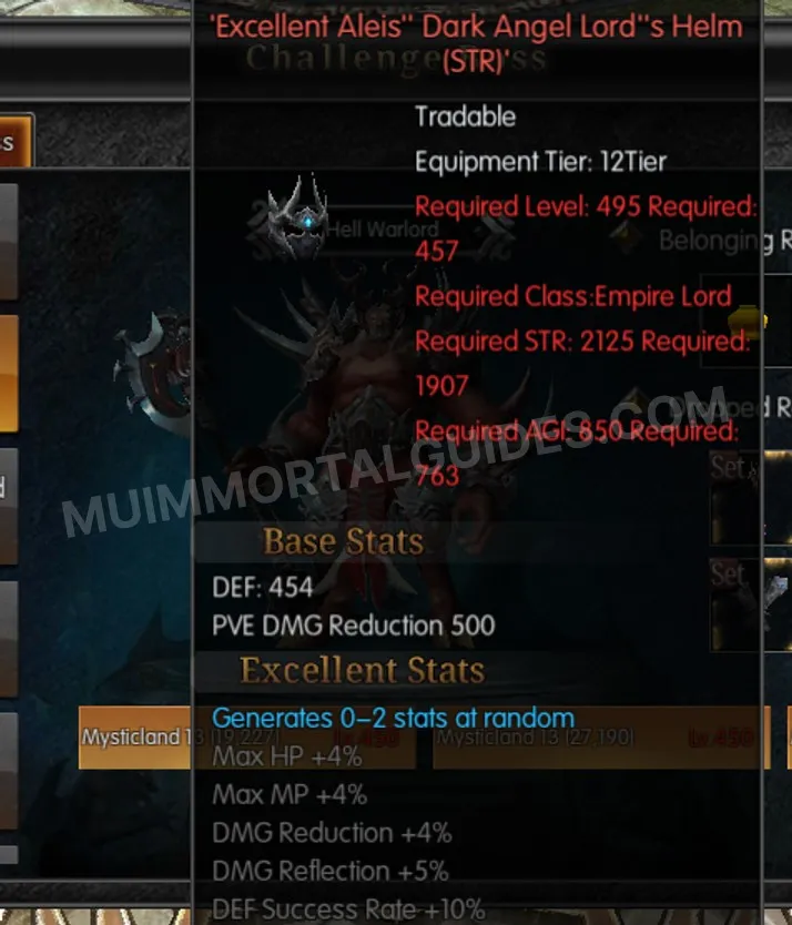 Screenshot of Excellent Aleis' Dark Angel Lord's Helm (STR)