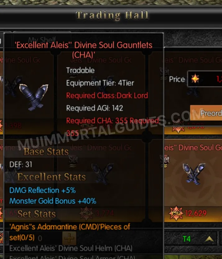Screenshot of Excellent Aleis' Divine Soul Gauntlets (CHA)