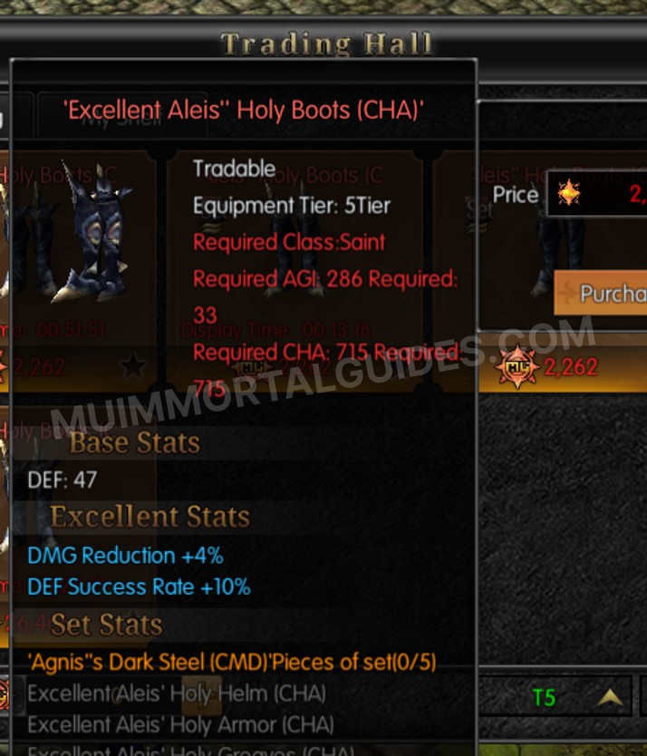 Screenshot of Excellent Aleis' Holy Boots (CHA)