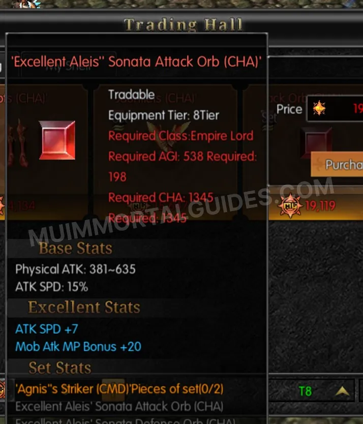 Screenshot of Excellent Aleis' Sonata Attack Orb (CHA)