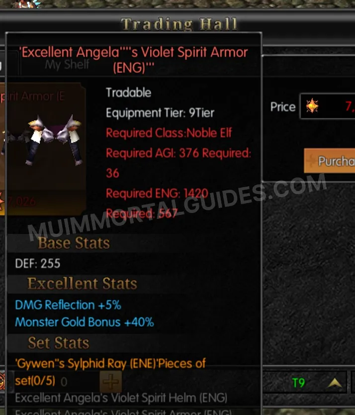 Screenshot of Excellent Angela's Violet Spirit Armor (ENG)