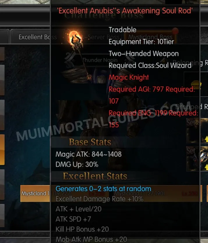 Screenshot of Excellent Anubis's Awakening Soul Rod