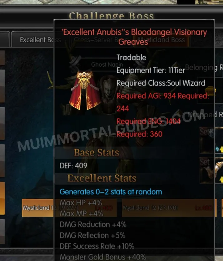 Screenshot of Excellent Anubis's Bloodangel Visionary Greaves