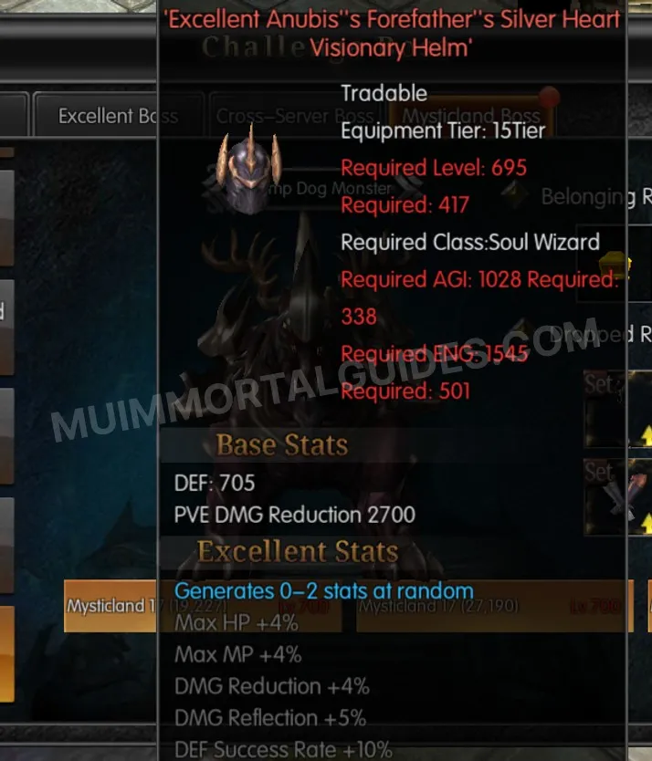 Screenshot of Excellent Anubis's Forefather's Silver Heart Visionary Helm