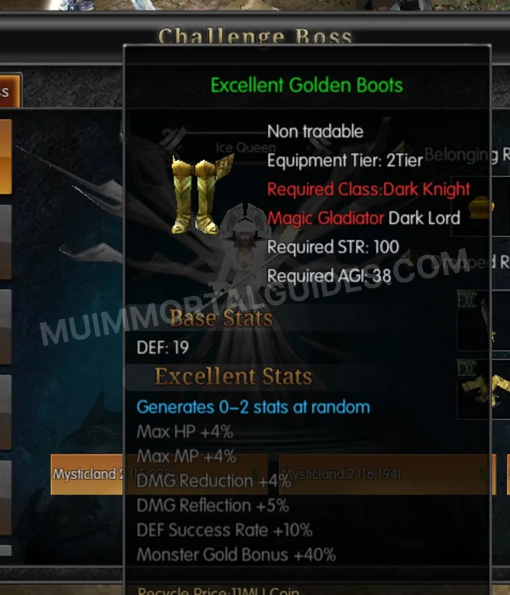 Screenshot of Excellent Golden Boots