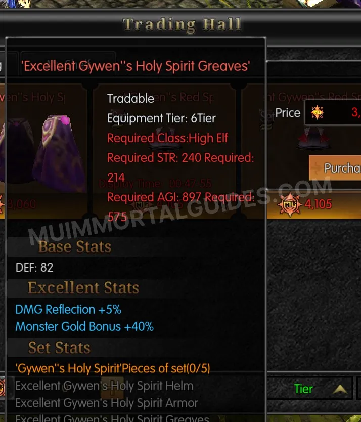 Screenshot of Excellent Gywen's Holy Spirit Greaves
