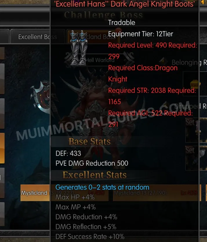 Screenshot of Excellent Hans' Dark Angel Knight Boots
