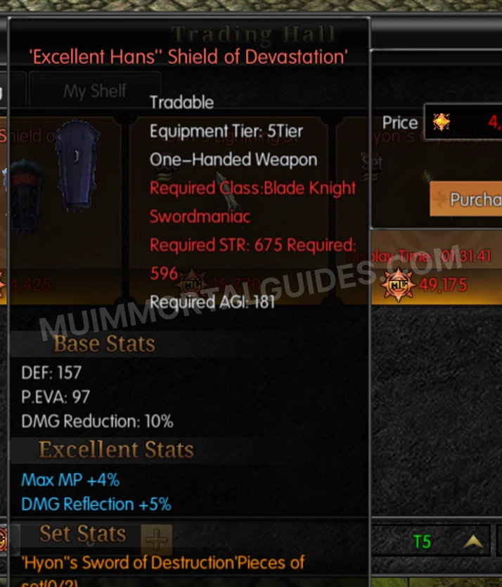 Screenshot of Excellent Hans' Shield of Devastation