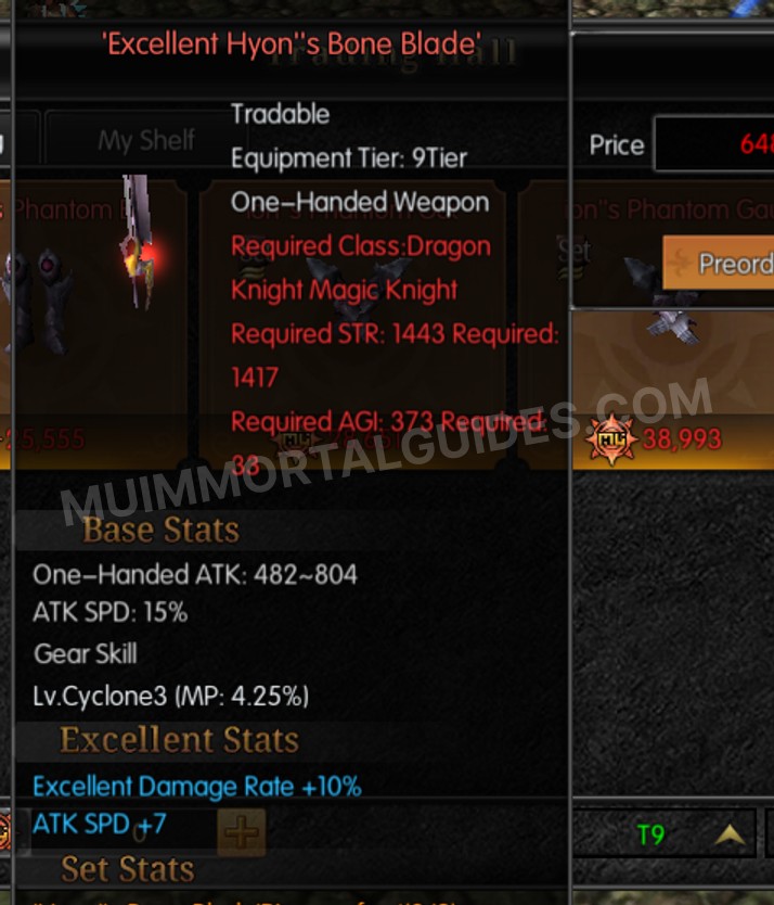 Screenshot of Excellent Hyon's Bone Blade