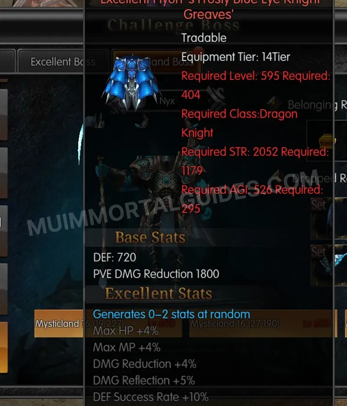 Screenshot of Excellent Hyon's Frosty Blue Eye Knight Greaves
