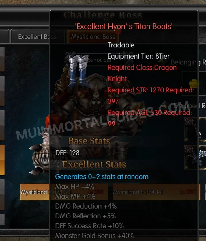 Screenshot of Excellent Hyon's Titan Boots