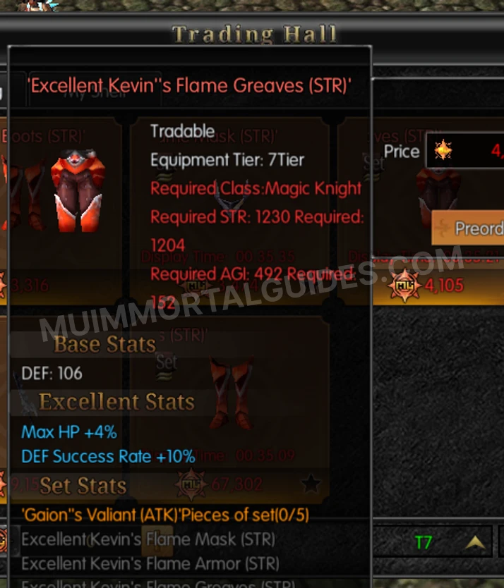 Screenshot of Excellent Kevin's Flame Greaves (STR)