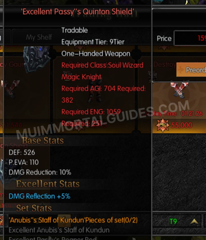 Screenshot of Excellent Passy's Quinton Shield