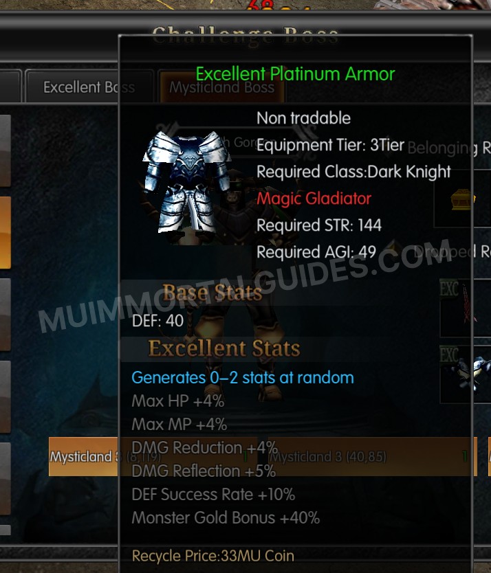 Screenshot of Excellent Platinum Armor