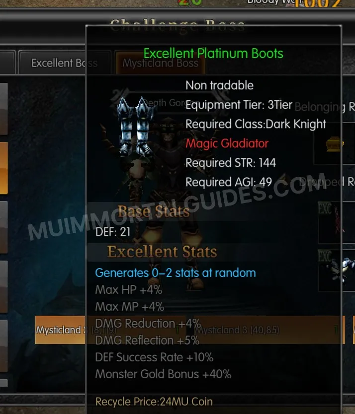 Screenshot of Excellent Platinum Boots