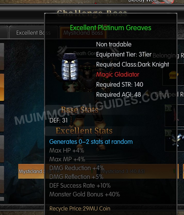 Screenshot of Excellent Platinum Greaves