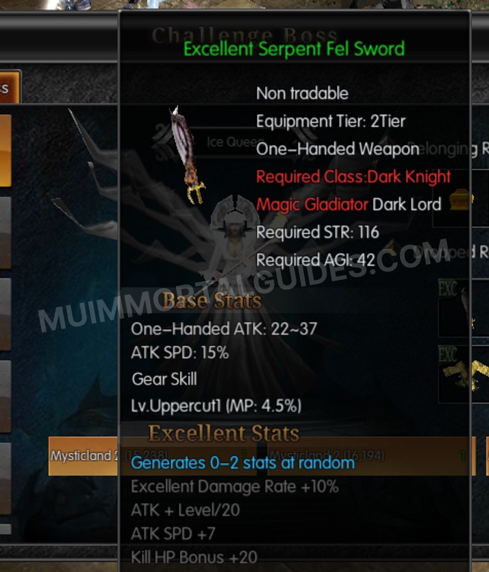 Screenshot of Excellent Serpent Fel Sword