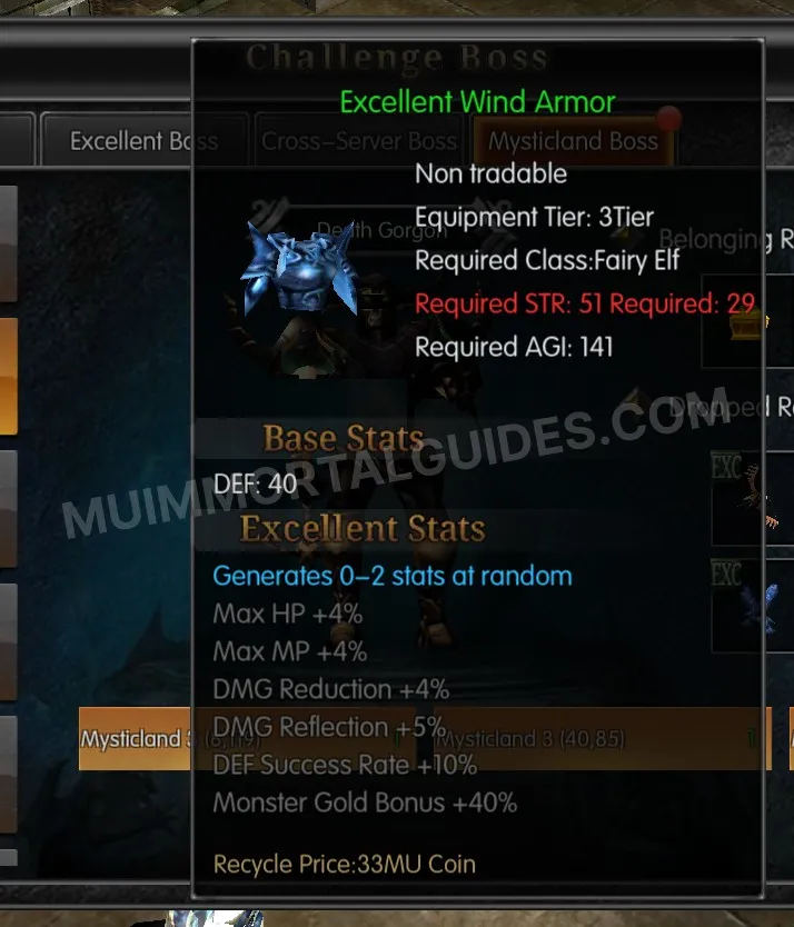 Screenshot of Excellent Wind Armor