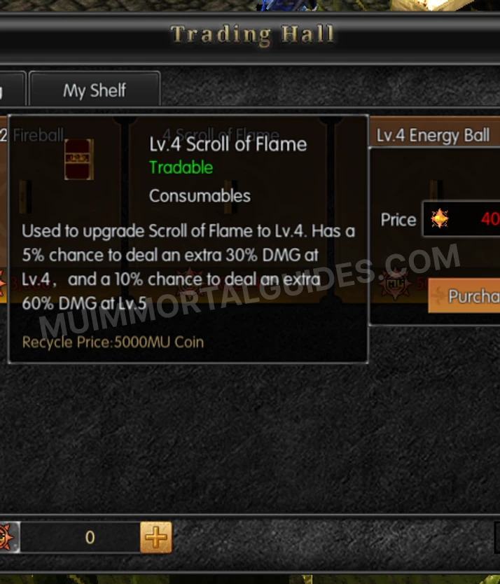 Screenshot of Lv.4 Scroll of Flame