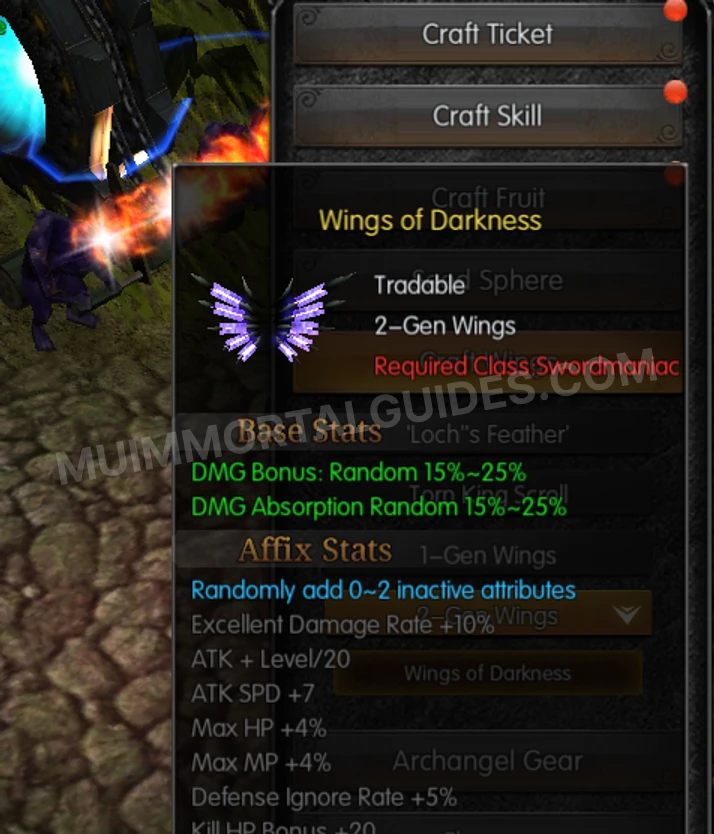Screenshot of Wings of Darkness